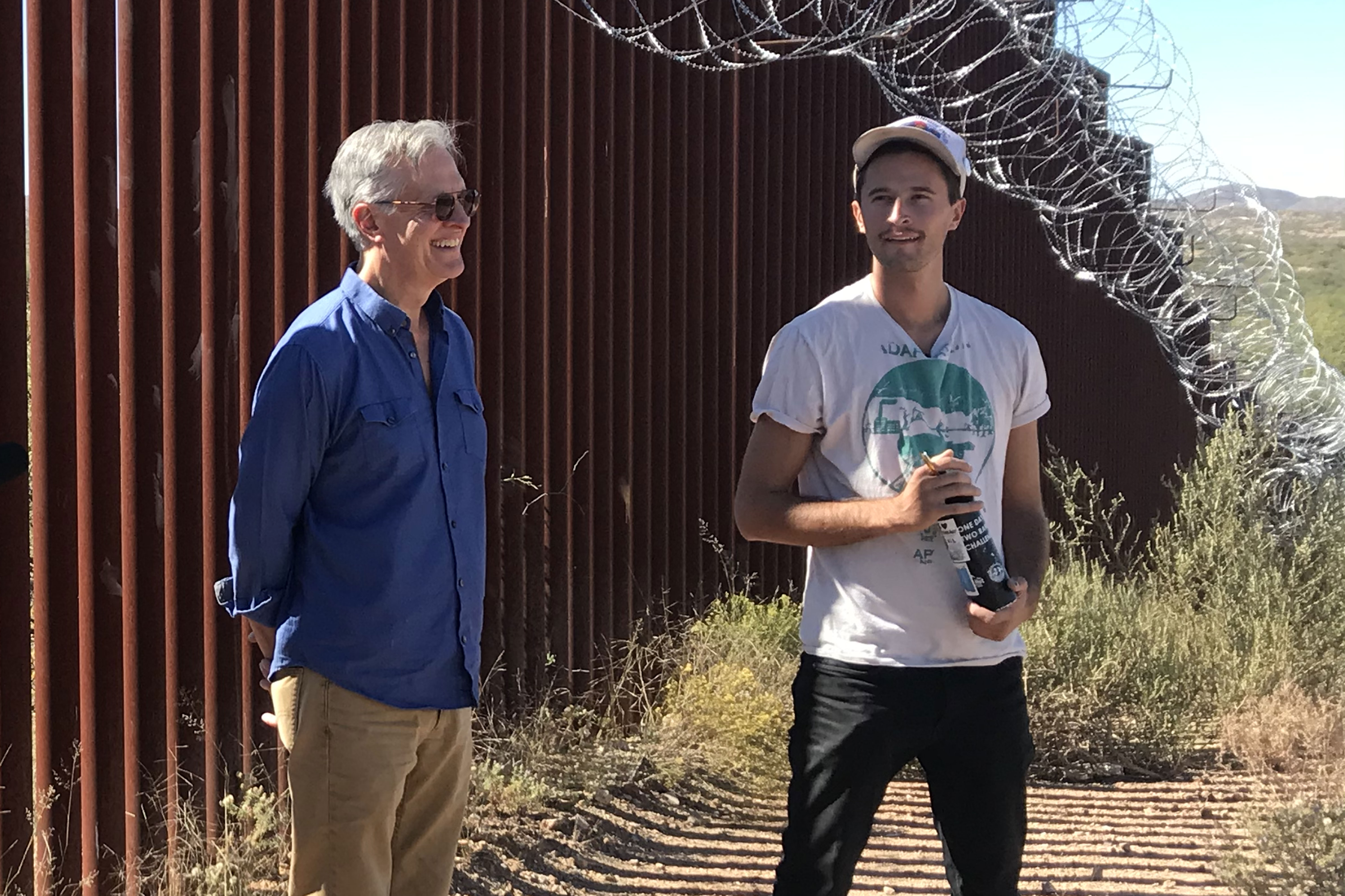 Mik Jordahl and son at US-Mexico border