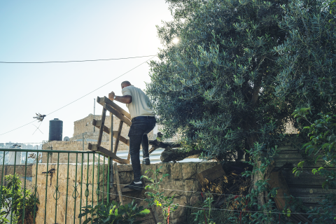 Aref-Jaber-Climbing-over-Fence