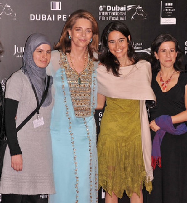 WORLD PREMIERE IN DUBAI Budrus team with HM Queen Noor